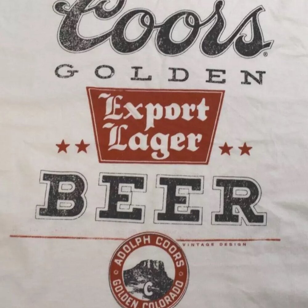 Coors Mens Coors Golden Export Lager Beer White Tank Top Shirt New 3XL - Picture 4 of 4